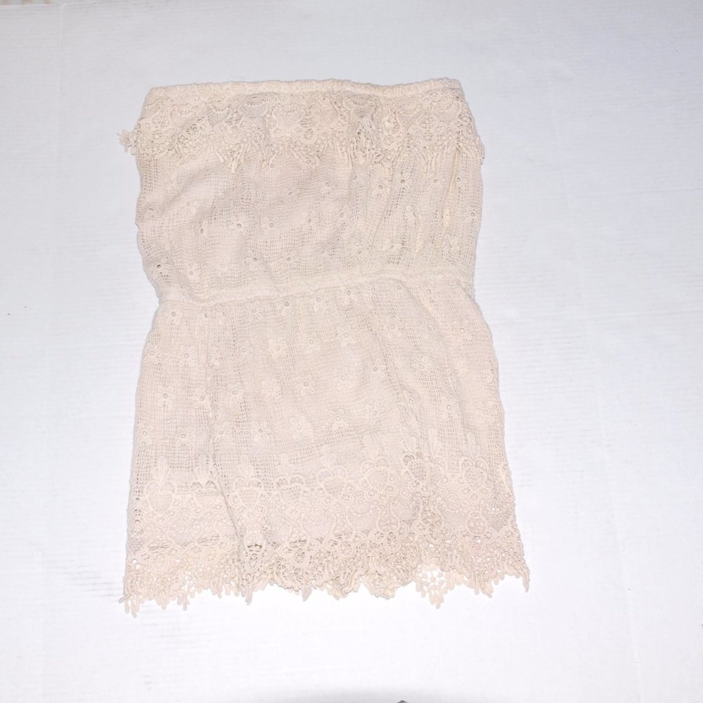 Rewind Beige Knitted & Crochet Romper Jumpsuit Medium